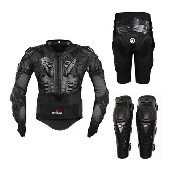 Motorcycle Riding Armor Protective Gear Motocross Off-Road Enduro Racing Full Body Protector Jacket + Hip Pad Shorts + Knee Pads