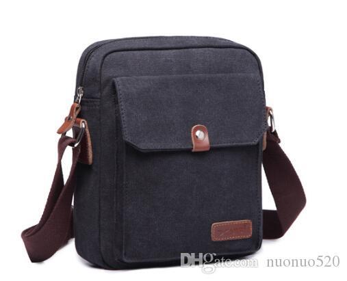 In 2019, European and American men's small hanging bag canvas shoulder slung casual and versatile men's bag free of freight