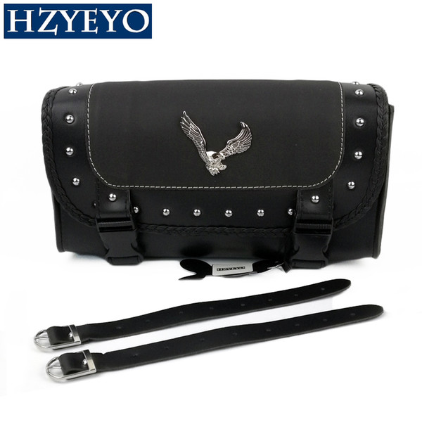 HZYEYO Universal Eagle Faux Leather Saddle Bags Motorcycle Saddlebag Side Storage Tool Bag For Moto Sports D831