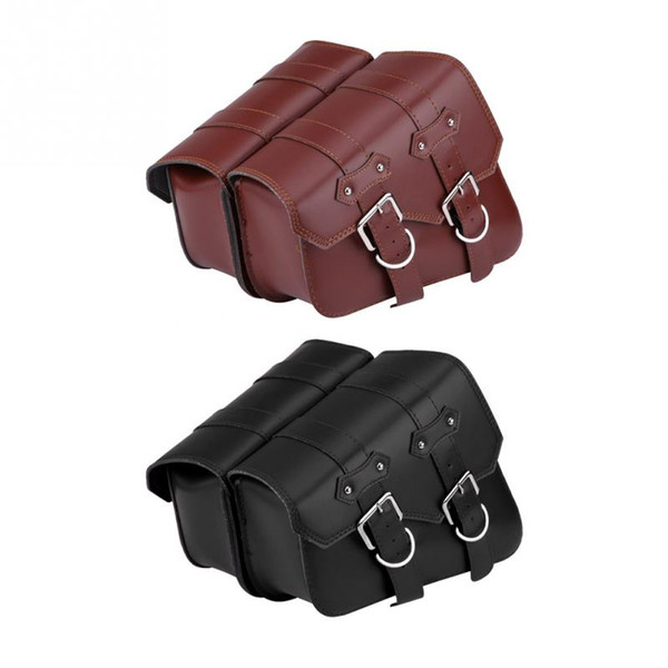 Universal 1Pair Motorcycle Saddlebag Saddle bag Motorbike PU Leather Front Rear Fork Tool Bag Luggage Suitcase Seat