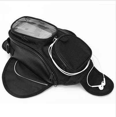 New Waterproof Motor Tank Bag Black Oil Fuel Tank Bag Magnetic Motorbike Saddle Bag Single Shoulder Motorcycle Backpack