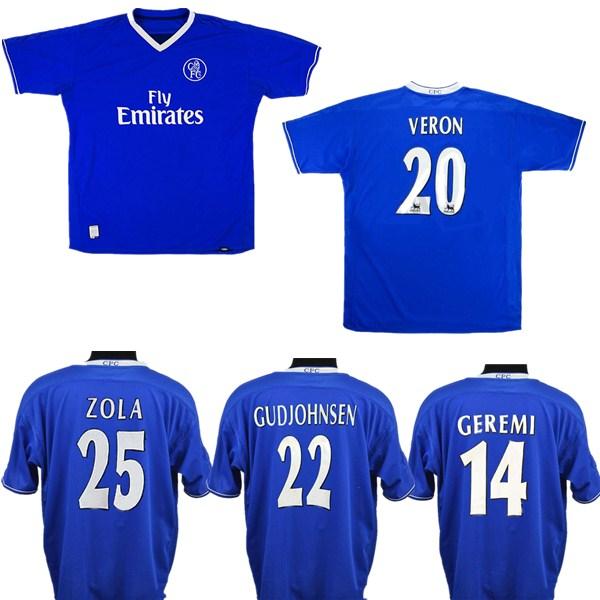 2003 2005 LAMPARD GUDJOHNSEN VERON Mutu Drogba Crespo Hasselbaink Zola retro soccer jersey 03 05 TERRY ROBBEN classic vintage football shirt