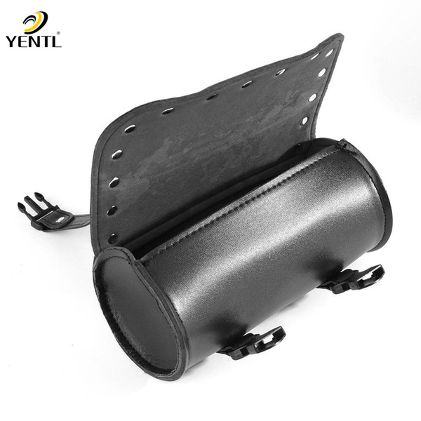 free shipping Motorcycle PU Leather Tool Bag Luggage Saddlebag Roll Barrel Storage for Harley Portable Seat Back Frame Tube Saddle Bag Pouch