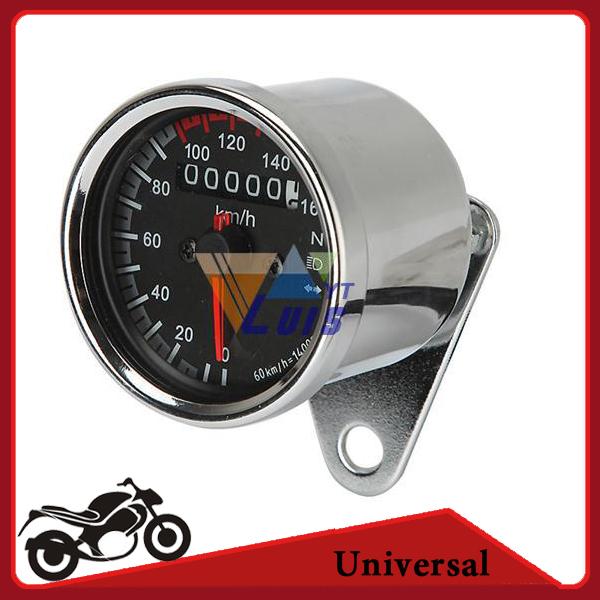 Universal Motorcycle Speedometer Odometer Gauge ATV Bike Scooter Backlit Dual Speed meter with LED Indicator DC 12V 0~160km/h order<$18no tr