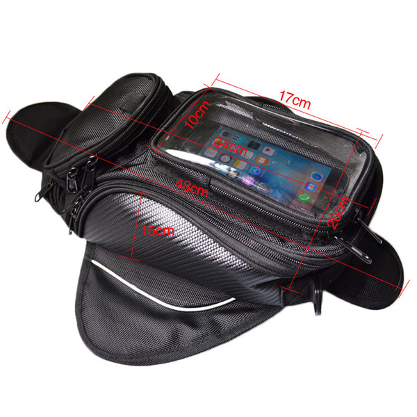 Waterproof Easy-Riding Magnetic Fuel Tank Storage Bag Navigation Riding Bag Motorcycle Motorbike Black 1680 Oxford Nylon