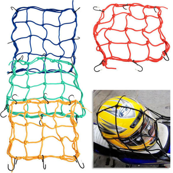 6 Hooks 30*30cm Motorcycle Mesh Net Bag Luggage Cargo Bungee Net Bag Storage Carrier Bag Helmet Holder for Motorcycle Scooter free shipping