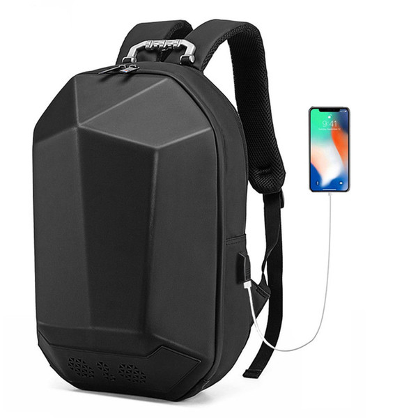 NEW PC Hard Shell Motorcycle Protection BACKPACK USB Charging Bluetooth Speaker Music Bags Geek Waterproof