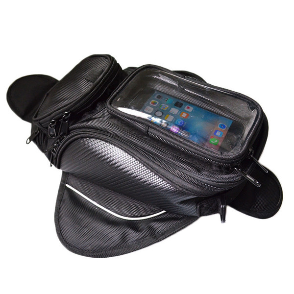 OHANEE Motorcycle Tank bag with Cell phone pocket magnetic Waterproof Motor Black Oil Fuel Bag of Motorbike