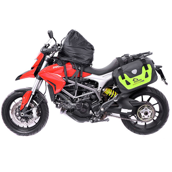 High Quality Waterproof PVC 2*25L Green Black Storage Saddle Bag For Motorcycle Motorbike