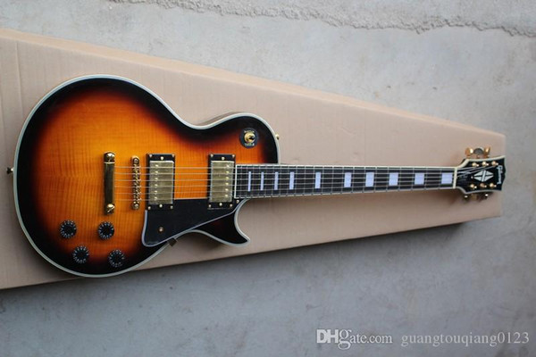 Top quality Vintage Sunburst LP G CUSTOM guitar with Golden Electric Guitar free shipping