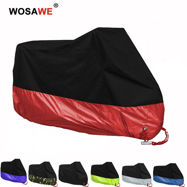 WOSAWE Motorcycle Cover Outdoor UV Protector Rain Dustproof Universal Waterproof 190T Covering All Season M L XL 2XL 3XL 4XL