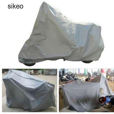 sikeo Full Protective Motorcycle Covers Anti UV Waterproof Dustproof Breathable Hood Silver Motor Scooters Covers Breathable