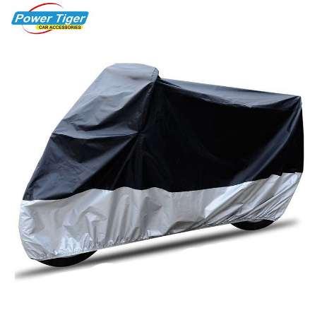 All Season Upgraded Black Waterproof Sun Motorcycle Cover Waterproof Durable&Tear Proof for Honda Yamaha Suzuki Harley and More