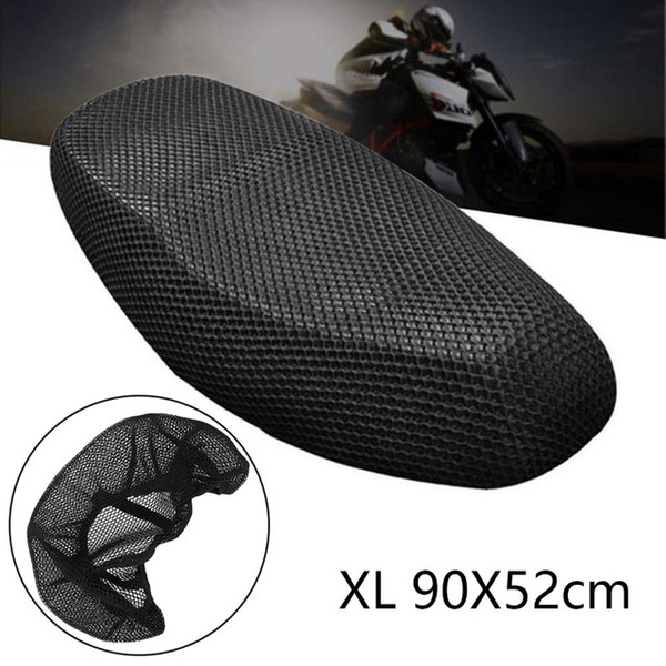 2X 3D Black Motorcycle Electric Bike Net Seat Cover Mesh Durable Breathable Protector Cushion