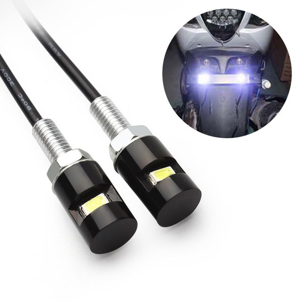 2Pcs Car Motorcycle Number License Plate Lights 12V LED 5630 SMD Auto Tail Front Screw Bolt Bulbs Lamps Car Styling Light Source