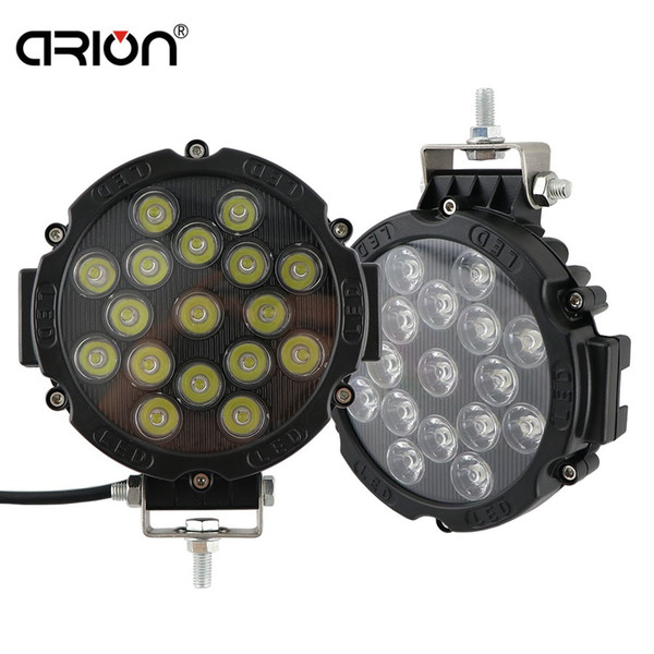 1 piece 6.3 inch 51W Car Round LED Work Light 12V High Power Spot Light For 4x4 Offroad Truck Tractor ATV SUV Driving