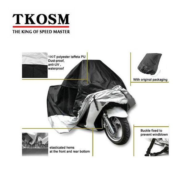 TKOSM S M L XL XXL XXXL Waterproof Outdoor Indoor Motorcycle Cruisers Street Sport Bikes Cover UV Protective Motorbike Rain Dust