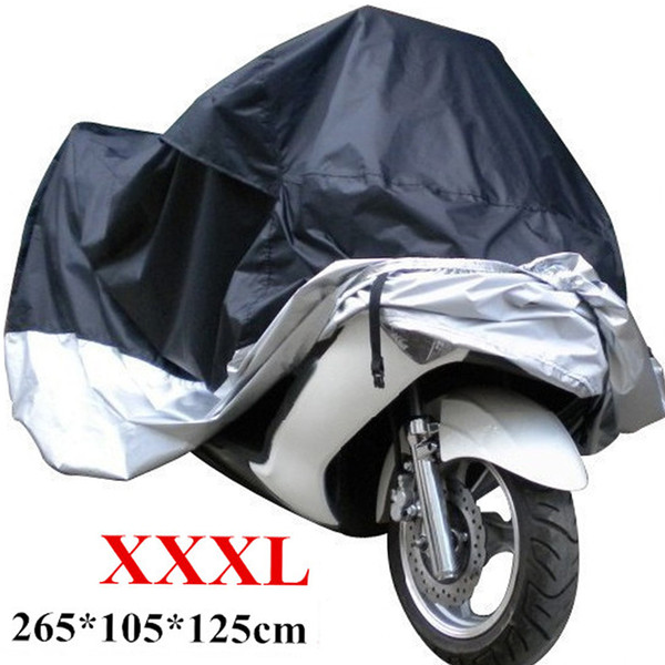 Brand New XXXL Waterproof Motorcycle Cover Black & Silver Motor Sewing XXXL 265 x 105 x 125cm MOT_512