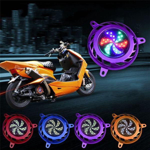 Motorcycle Scooter Engine Led Lights Cooling Fan Cover Frame Decoration For GY6 125 150 152