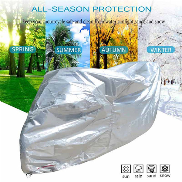 Motorcycle Covers Waterproof Dust-proof Outdoor UV Protector Scooter Cover for 96in245cm Motorcycle BMW Motorbike  Sliver