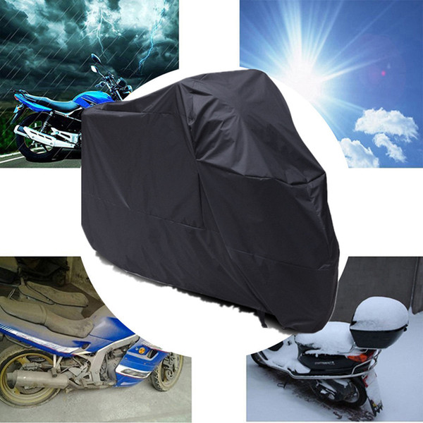 All Season Black Waterproof Sun Motorcycle Cover For Honda Kawasaki Yamaha Suzuki Harley Touring Harley Road King Electra Glide