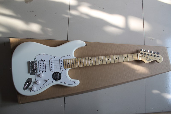 Wholesale White stratocaster signature style star fret inlay maple fingerboard electric guitar