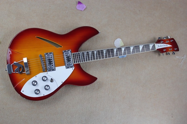 new Semi-hollow electric guitar small joystick sunset color changes may be required guitar