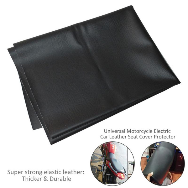 90*70cm Motorcycle Leather Seat Cover Wear-Resistant Universal Motorbike Scooter Electric Car Leather Seat Protector Black