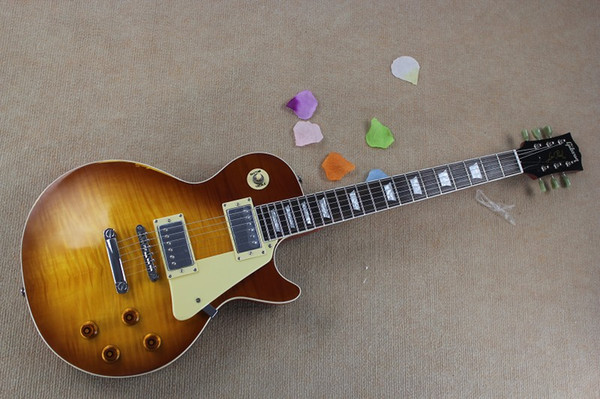 Top High Quality G Les Standard Tea Burst Billy Signature Aged Model Electric Guitar In Stock