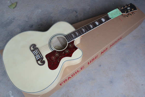 Wholesale Cutaway Acoustic Guitar natural wooden with Fishman presys blend Pickups Acoustic Electric Guitar