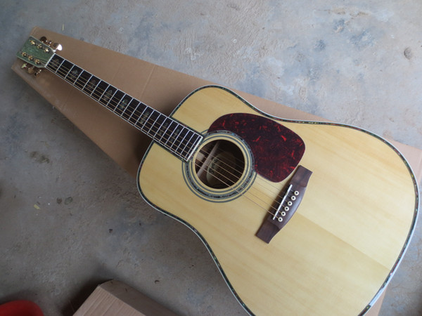 Acoustic Guitar 45 model Top solid spruce Back&side:bridge:rosewood with abalone shell with Fisherman pickup