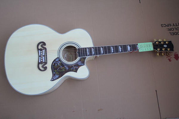 Custom Shop Selling Dot Spruce SJ200 Electric Acoustic Guitar With Fisherman Pickups with case