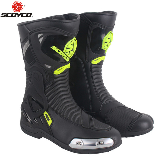 SCOYCO Biker Motorcycle Boots Motorbike Motorboats Moto Shoes Boot Motorcycle Motocross Men Botas Riding Shoe Racing Boots