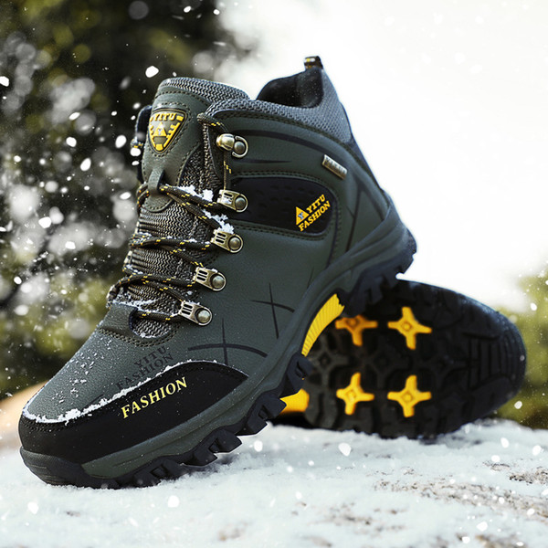 Warm Winter Outdoor Hiking Shoes Men Women Waterproof Non-slip Autumn Winter Boots Footwear Mountaineering Boots Size 7.5-11