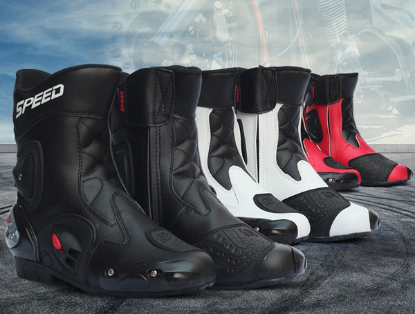 PRO cycling gear rider boots motorcycle crash resistant racing shoes off-road motorcycle medium boots Black/White/Red