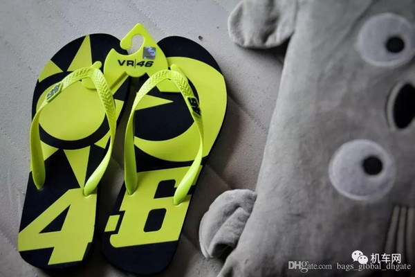 Authentic VR46 Motocross flip-flops Cross-country Casual Fashion Style non-slip High quality sandal Moon and Sun pattern Beach