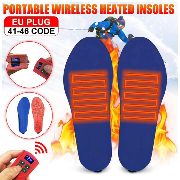 Heated Thermal Insoles Remote Control Winter Electric Heated Warm Insoles Motorcycle Outdoor Sports For Men Women 41-46 Size