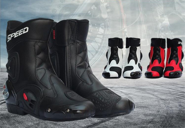 Hot Sale PRO cycling gear rider boots motorcycle crash resistant racing shoes off-road motorcycle medium boots Black/White/Red