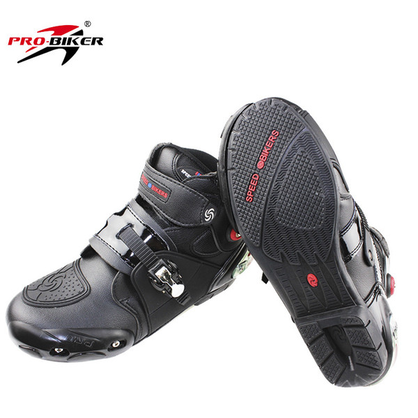 Pro-biker professional motorcycle boots men racing motorbike boots botas motorcycles moto riding shoes Size 40-45 black A9003