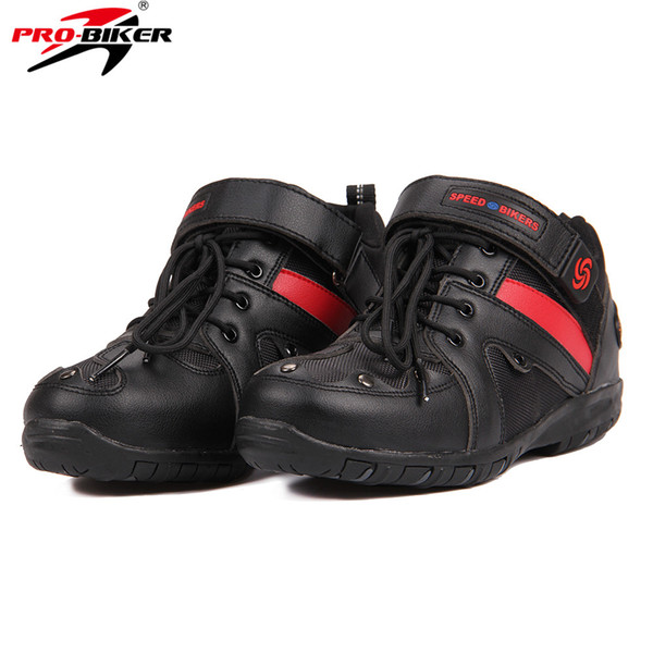 PRO-BIKER Leather Neutral Motocross Riding Shoes Short Motorbike Dirt Bike Boots Men Women Moto Racing Shoes 38-45 Sizes