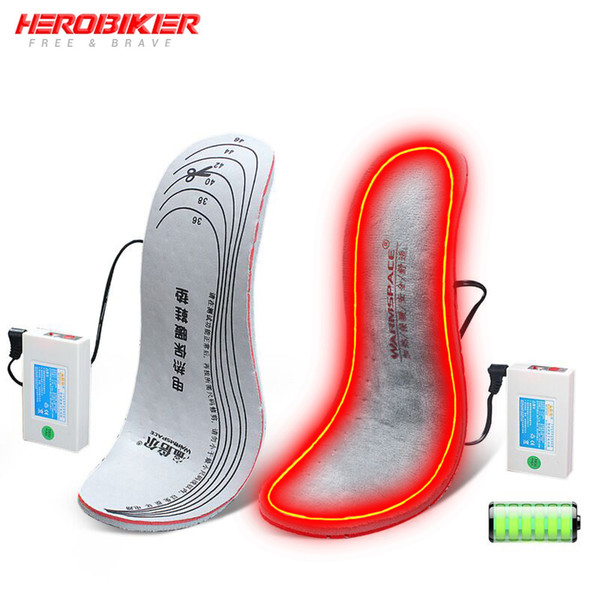 HEROBIKER Warm Insole Electric Heating Insoles Winter Thermal Heated Insoles Washable Motorcycle Boots Insole For Camping Skiing