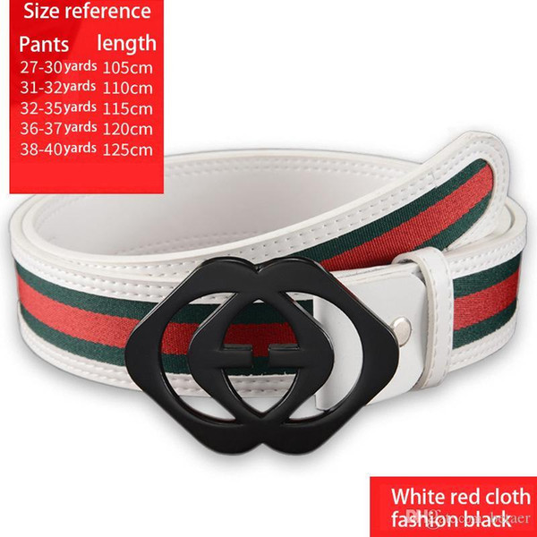 Fashion Trend Hot Sale Red Belt Smooth Buckle Wild Casual Red Green Cloth Letter Clasp Men and Women Jeans Metal Clasp A005