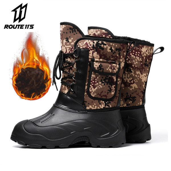 Motorcycle Boots Autumn Winter Fleece Liner Men Motorcycle Boot Plush Warm Motorbike Riding Boots Thermal Warm Snow Shoes