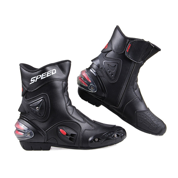 Motorcycle Boots Wear-resistant Microfiber Leather Racing Motocross Boots Moto Riding Motorbike Shoes