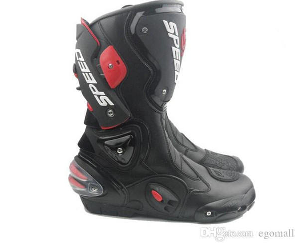 Motorcycle Boots Moto Racing Motocross Off-Road Motorbike Shoes Black/White Size 40/41/42/43/44/45