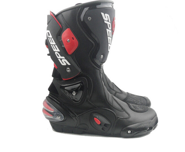 Motorcycle Boots Moto Racing Motocross Off-Road Motorbike Shoes Black/White Size 40/41/42/43/44/45