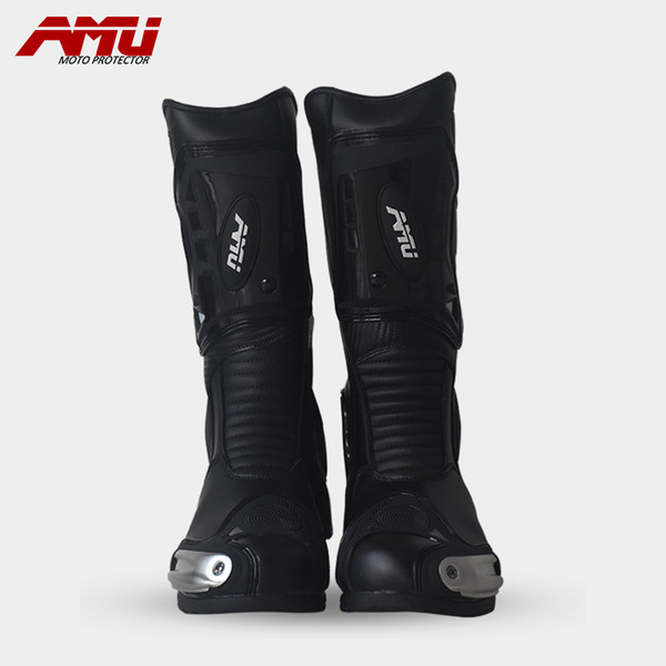 AMU NEW Motorcycle Motor Sports Protective Boot Motocross Dirt biker Cross-country Water Proof Leather Boots Shoes