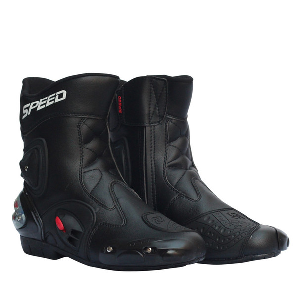 PRO-BIKER Motorcycle Boots bota motociclista Protective Gear SPEED Moto Shoes Motorcycle Riding Racing Motocross Boots BLACK