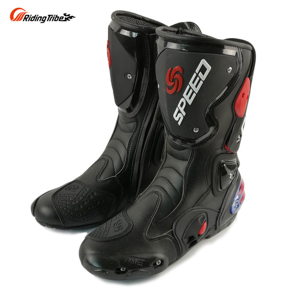 Fashion Motorcycle Boots RIDING TRIBE Moto Racing Boots Protective Gear Motocross Leather Long Shoes B1001 free shipping