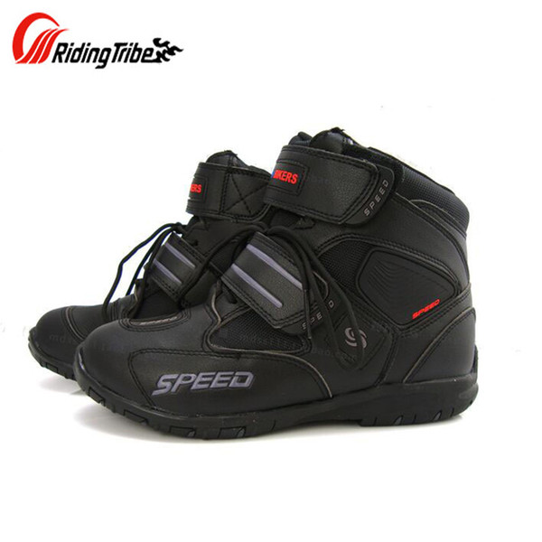 Riding Tribe Microfiber Leather Motorcycle Boots Motor Bike SPEED Moto Racing Motocross boot Motorbike Motorcycle Boots